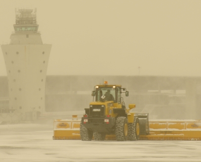 Large Snow Plow at an Airport