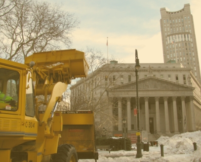 Snow Loader in a City