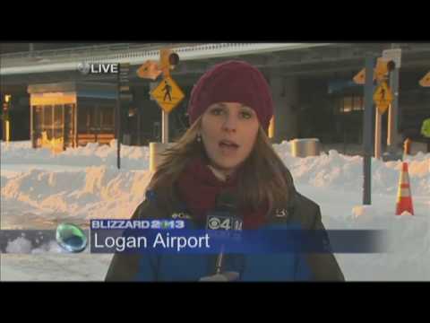 Channel 4 News Boston Reporting on a Blizzard at Logan Airport